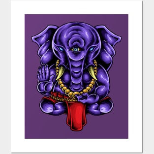 Hindu Art: Ganesha Elephant God Deity Posters and Art